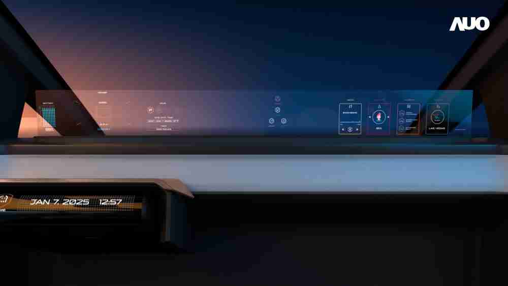人生就是博无界透明显示接口(Horizon Image Glass)透过车运算方案整合仪表板、、、中控台及副驾显示器，，，一体式全景呈现，，，，提供乘用者清晰的前方视野、、行车必要信息与娱乐功能