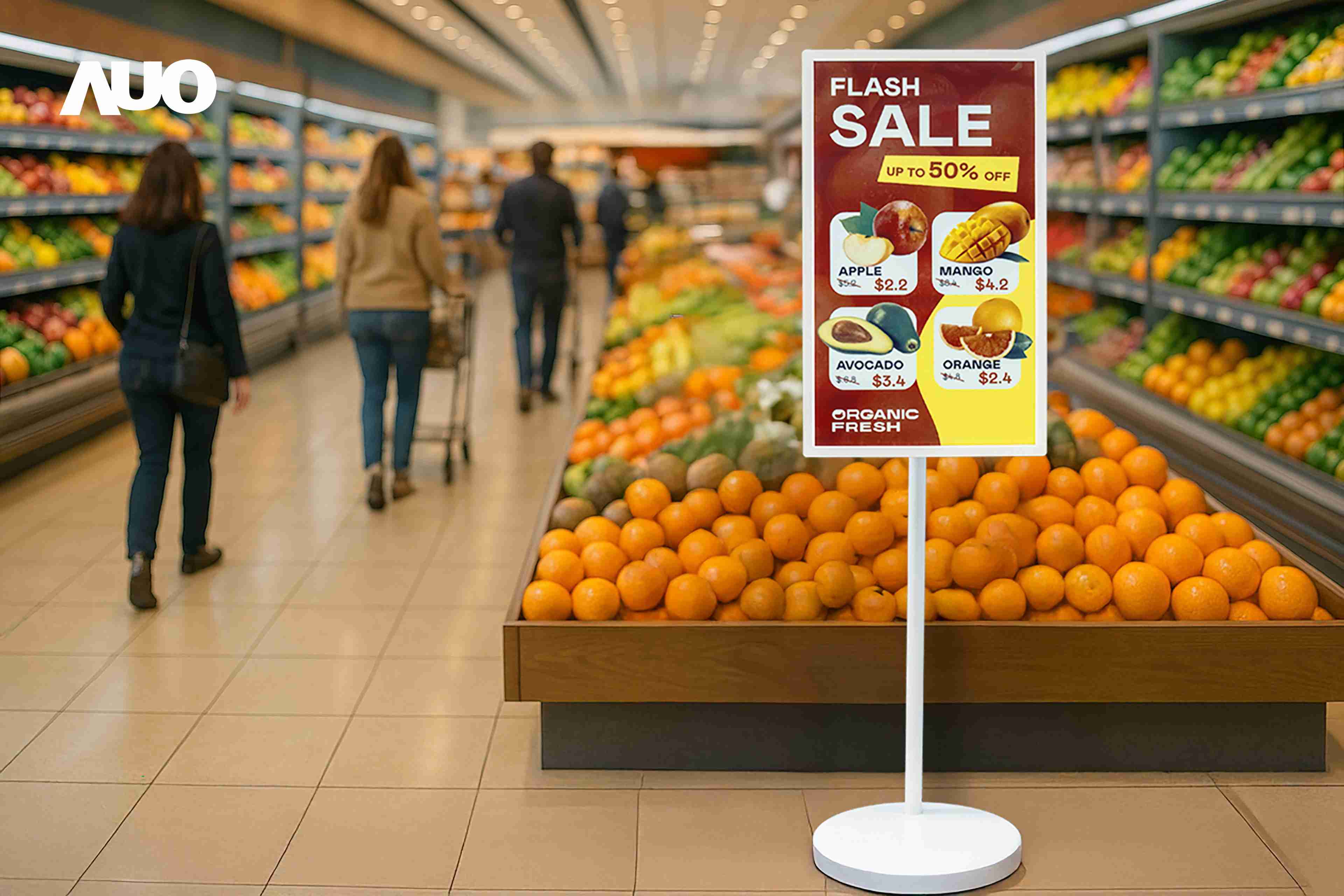 达擎首亮相低功耗、、全彩的〝aecoPost电子纸解决方案〞，，，仅在更新画面时需要微量的电力驱动，，，无需布建电线的便捷设计，，使其可灵活应用、、随意置放，，，，并可透过云端或行动装置app，，，，轻松管理及排程广告内容，，晋升店头营销利器。。。。